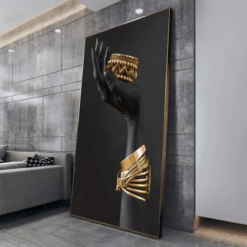 Canvanation Affiche Femme Africaine Noir Or