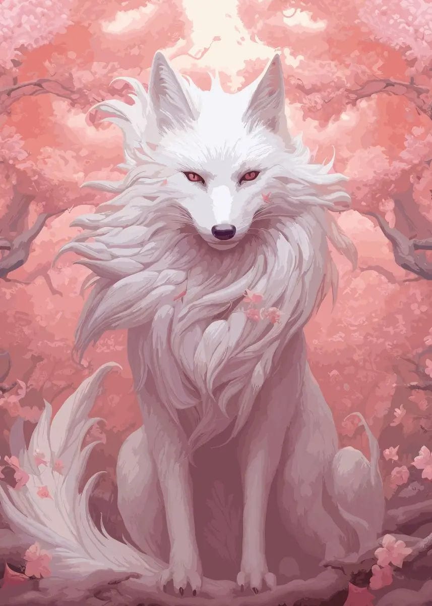 Canvanation 40X60cm / 5 Poster Japonais  Fox Kitsune