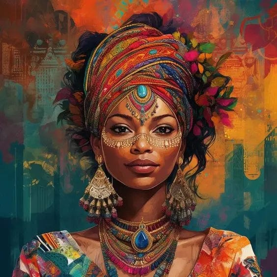 Canvanation PF35163 / 50x50cm Affiche Africain Femmes Et Enfants