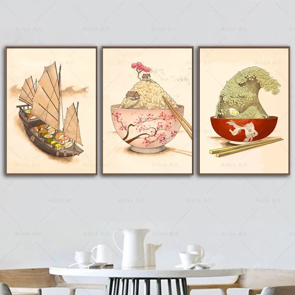 Canvanation Japonais Nourriture Poster Sushi Ramen Thé