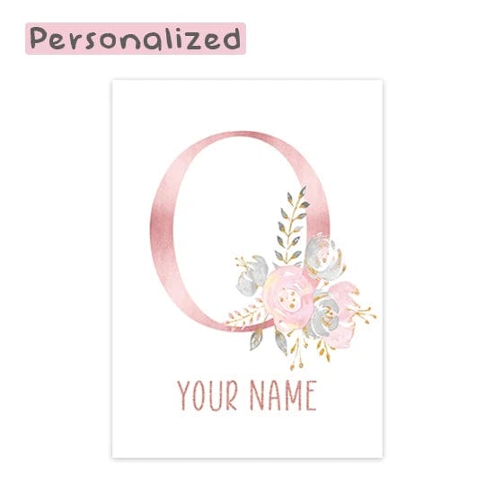 Canvanation Letter O / 40x60cm Affiche Prénom Personnalisé Pour Chambre Fille