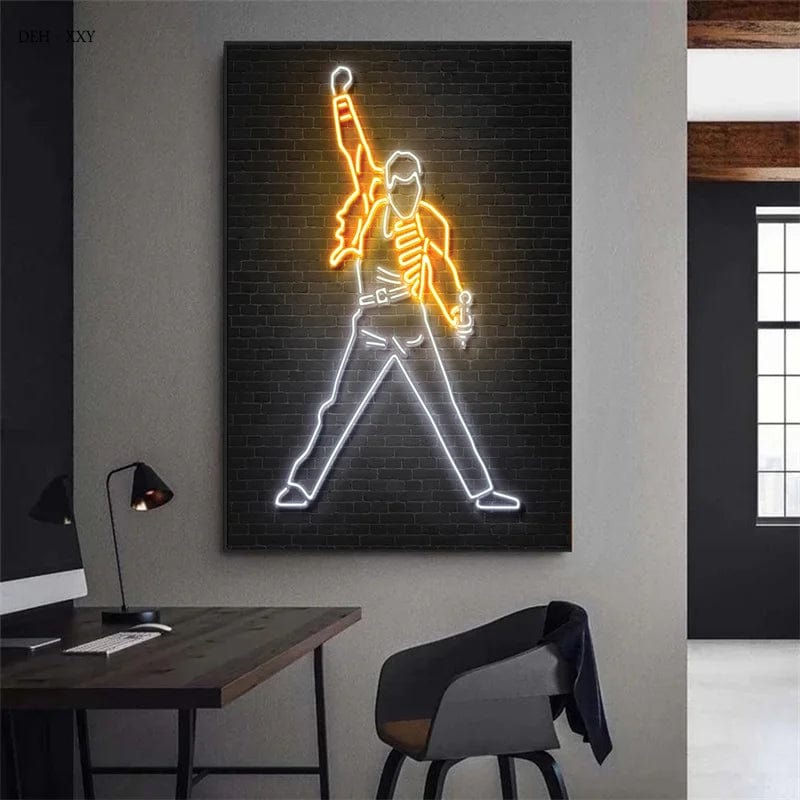 Canvanation Affiche Abstrait Neon Rap Star