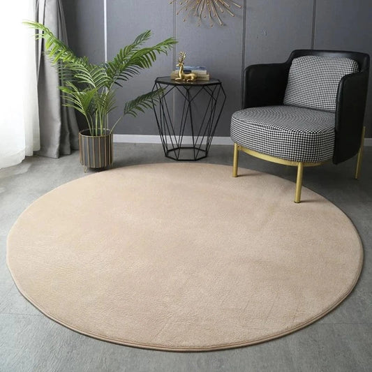 Canvanation Camel / Diam 60cm(23.6inch) Tapis De Salon Rond - En Velours Ultra Doux