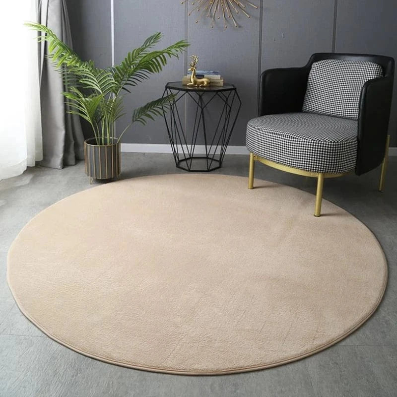 Canvanation Camel / Diam 60cm(23.6inch) Tapis De Salon Rond - En Velours Ultra Doux