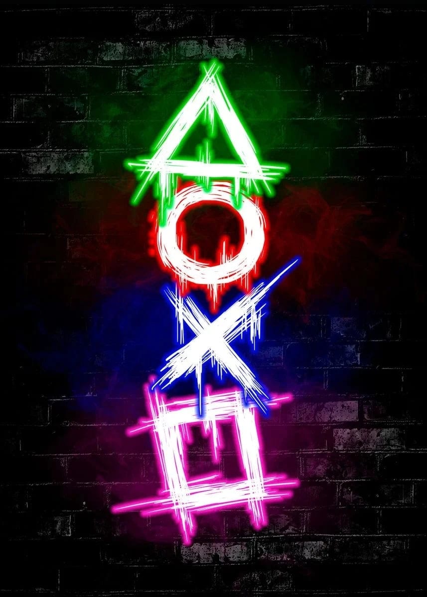 Canvanation L / 20X30cm Affiche Chat Neon Chambre Gaming