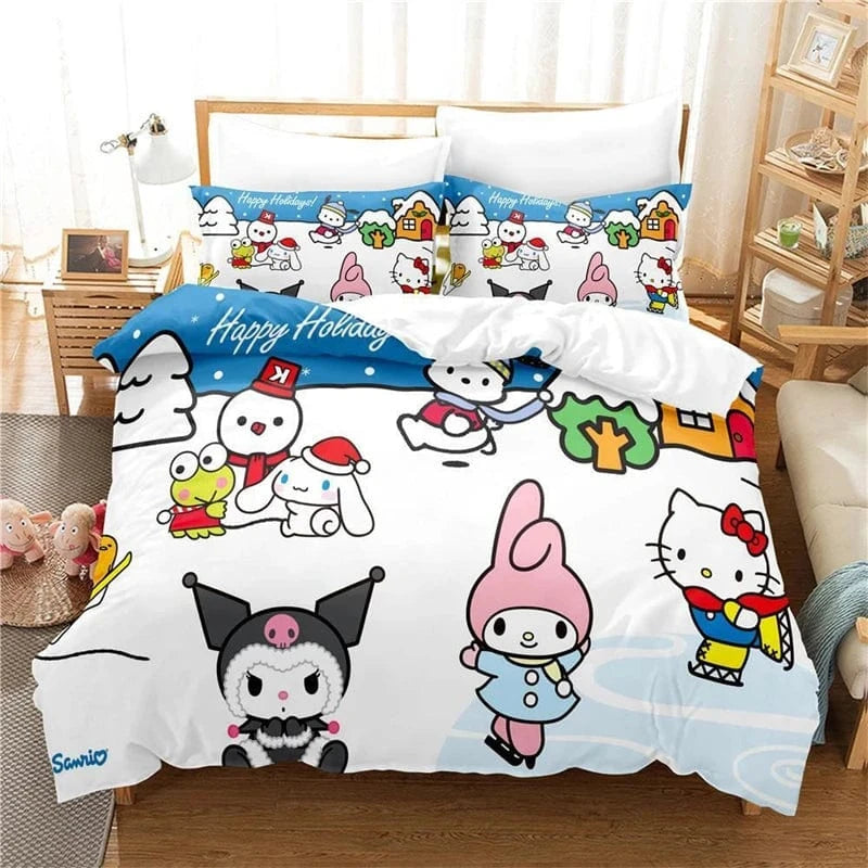 Canvanation C / US 203x228cm 3PCS Housse De Couette - Kawai Hello Kitty