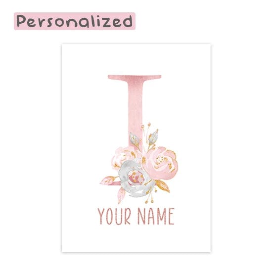 Canvanation Letter I / 40x60cm Affiche Prénom Personnalisé Pour Chambre Fille