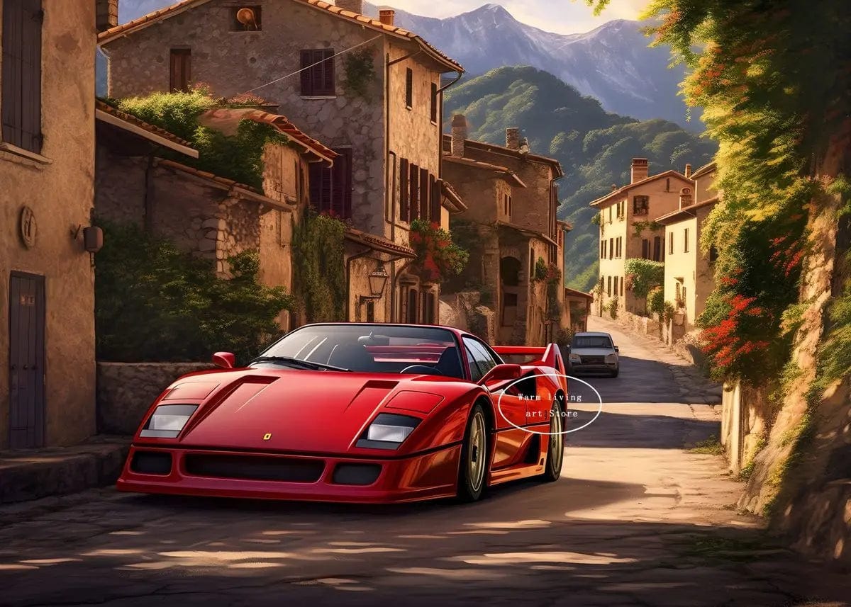 Canvanation 9 / 40x60cm Affiche Voiture De Sport Rouge Ferraris
