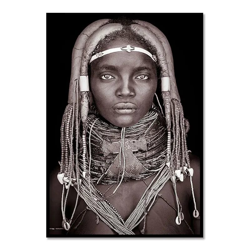 Canvanation 07 / 40x60cm Affiche Femme Africaine Noir Et Blanc
