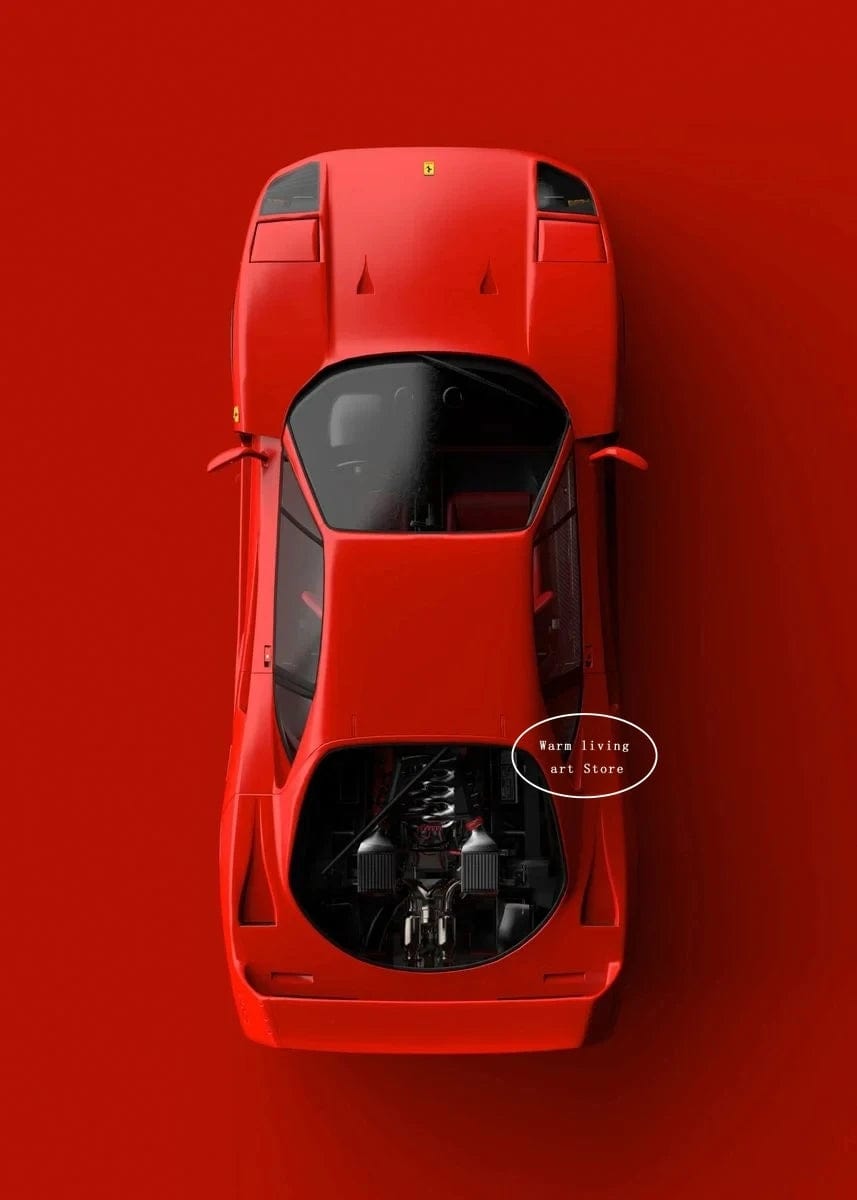 Canvanation 5 / 40x60cm Affiche Voiture De Sport Rouge Ferraris