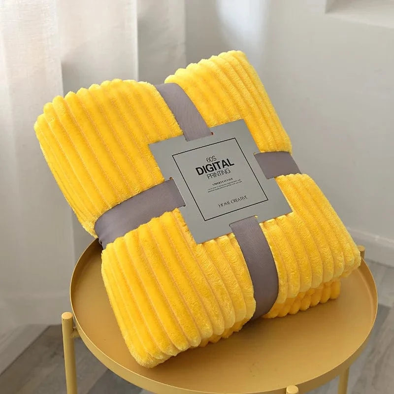 Canvanation Jaune / 70x100cm baby Couverture Polaire Rayé