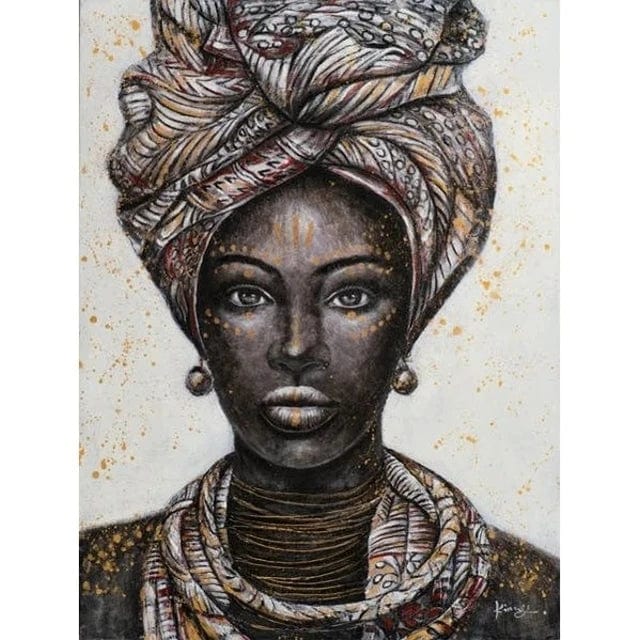 Canvanation Q / 20x30cm Affiche Africain Femme Noir