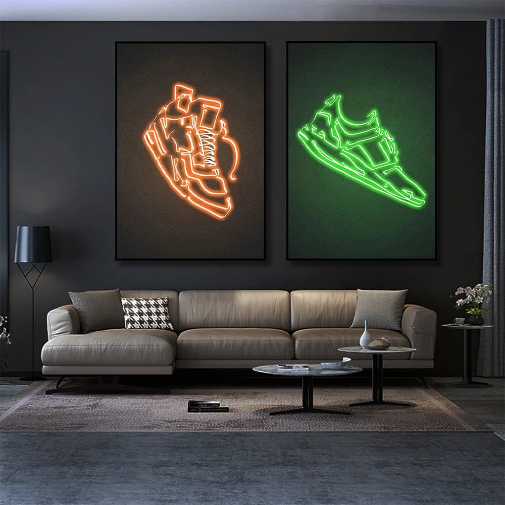 Canvanation Affiche Chambre Sneaker Jordan Neon