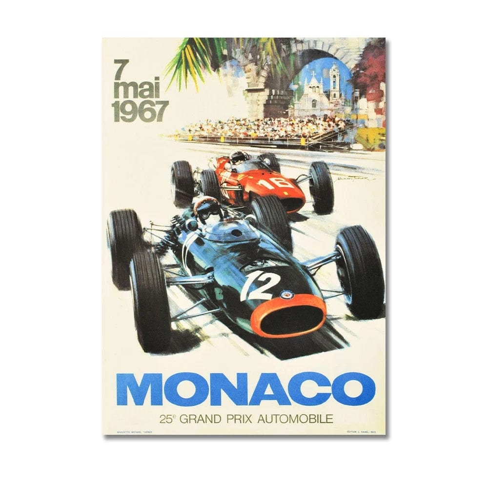 Canvanation X6176 / 40x60cm Affiche Vintage Voiture Monaco Prix F1