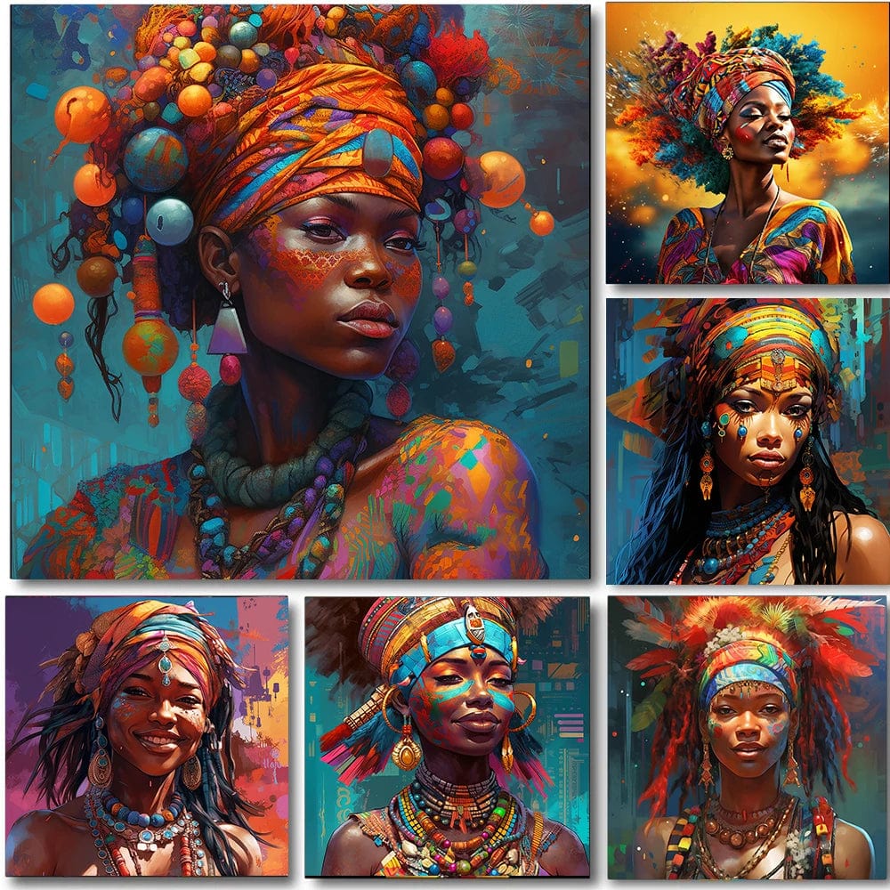 Canvanation Affiche Femme Africaine Coloré