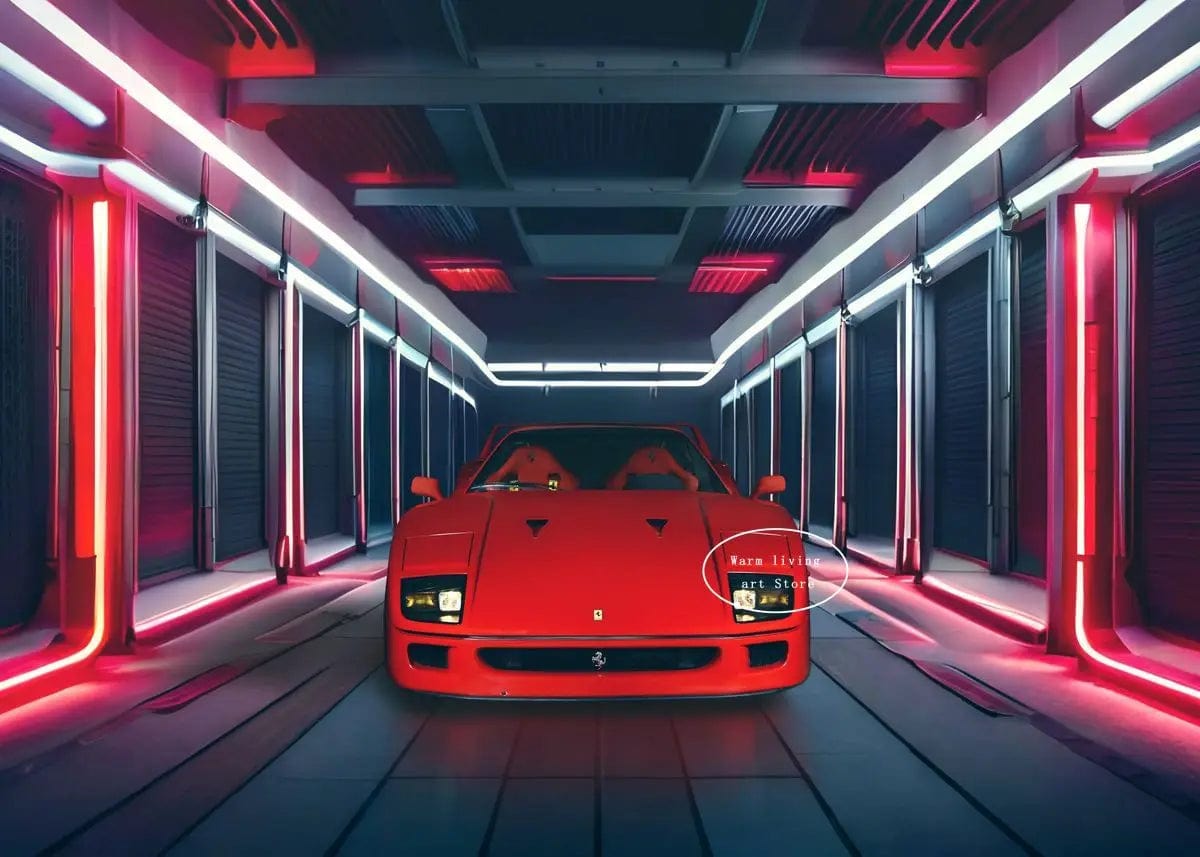 Canvanation 6 / 30x40cm Affiche Voiture De Sport Rouge Ferraris