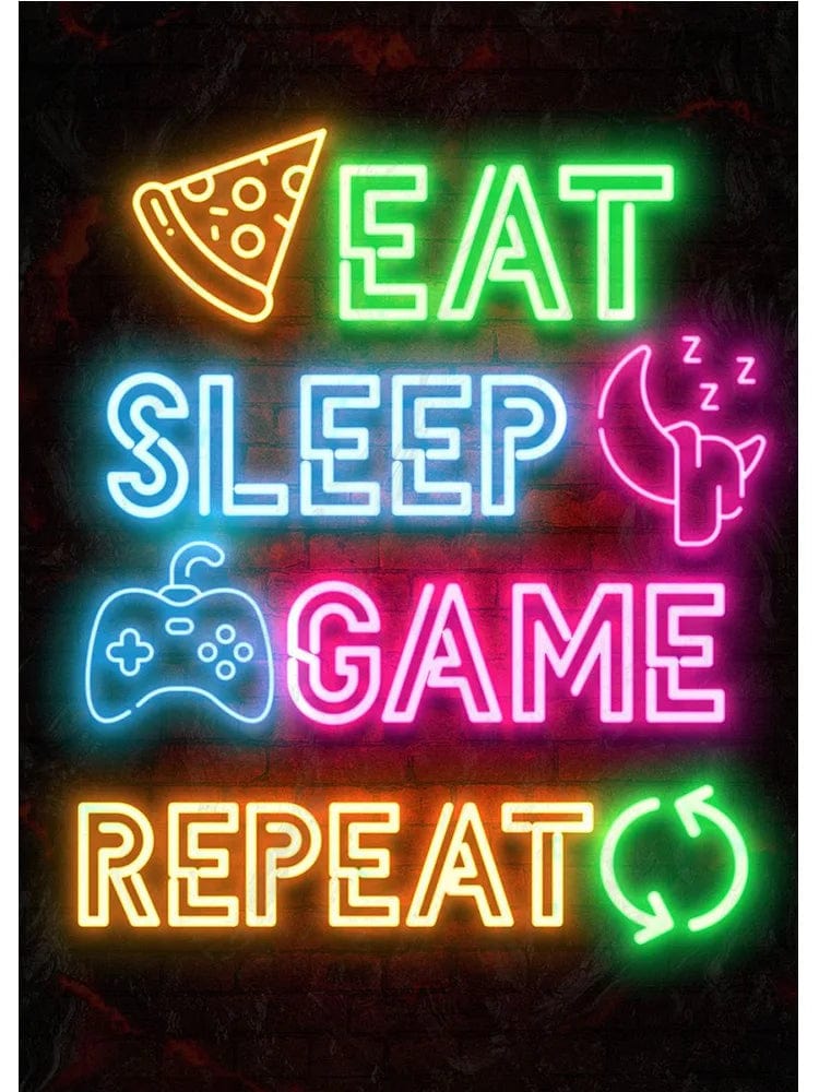 Canvanation Y / 40x60cm Affiche Neon Art Gaming Zone