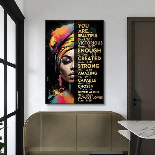 Canvanation Affiche Citation You Are Beautiful Africaine