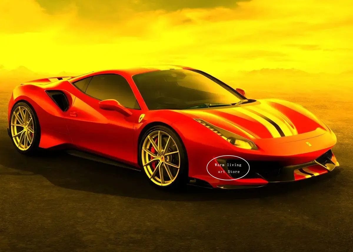 Canvanation 11 / 40x60cm Affiche Voiture De Sport Rouge Ferraris