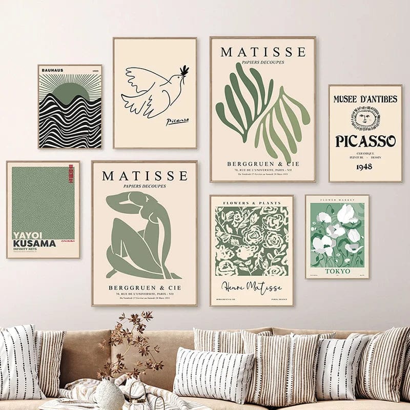 Canvanation Affiche Matisse Fleurs Vert Vintage