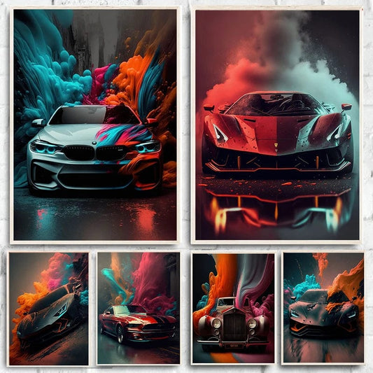 Canvanation Affiche Voiture Luxe Coloré
