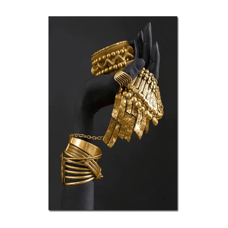 Canvanation PF 2550 / 58x90CM Affiche Femme Africaine Noir Or