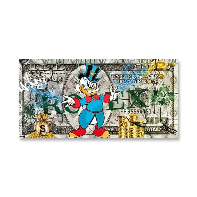 Canvanation SW8723 / 55x110 cm Affiche Pop Art Picsou Billet De Banque