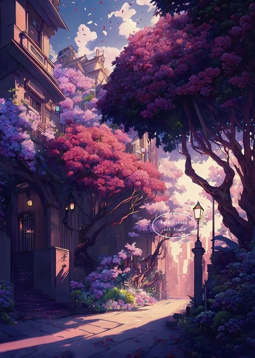 Canvanation 20 / 60X80cm Affiche Japonais De La Rue Tokyo de l'Anime Japonais Sakura