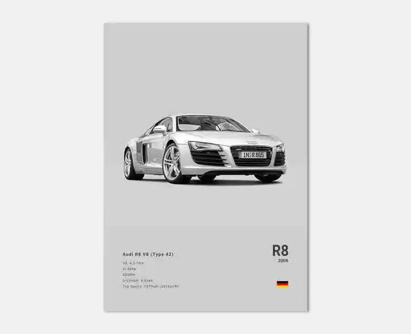 Canvanation 5 / 50x75cm Affiche Voiture Allemande Rs3 R8 C8 GTR SUV