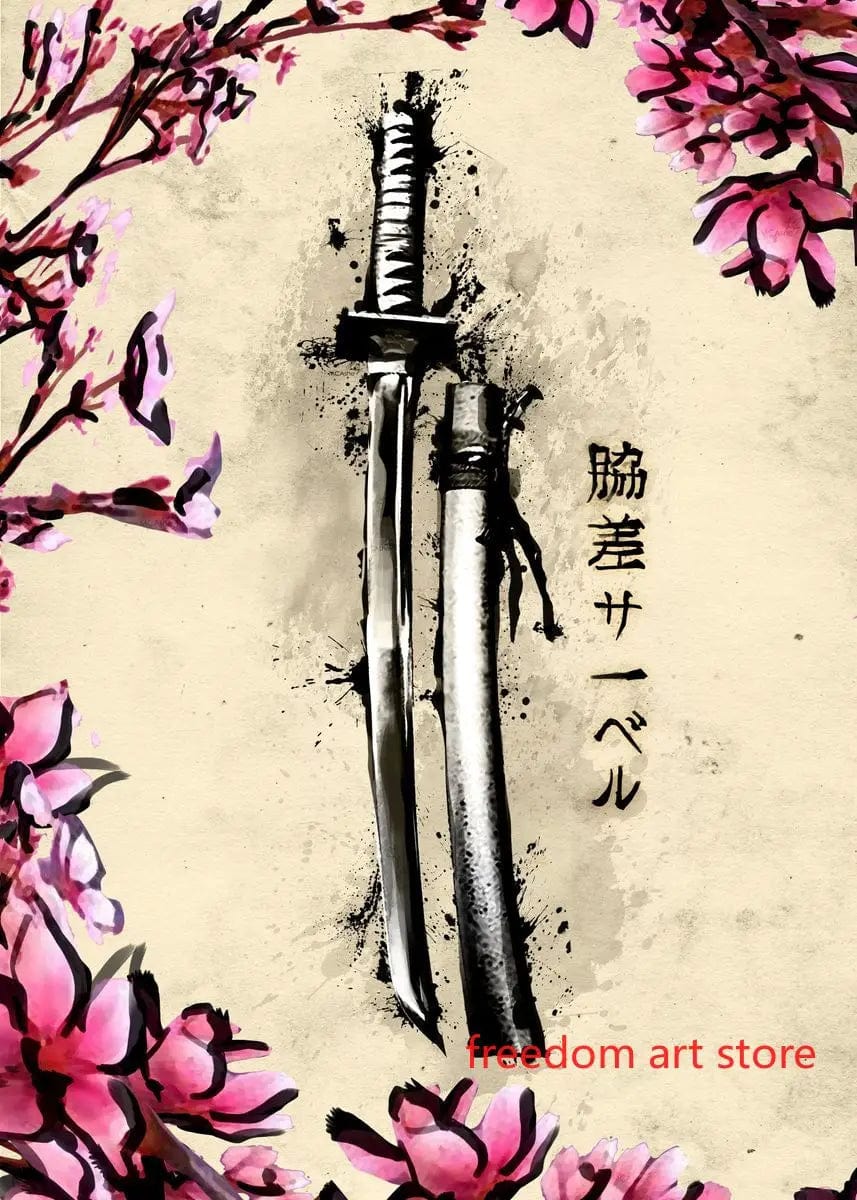 Canvanation Poster D'art Japonais Geisha Samurai