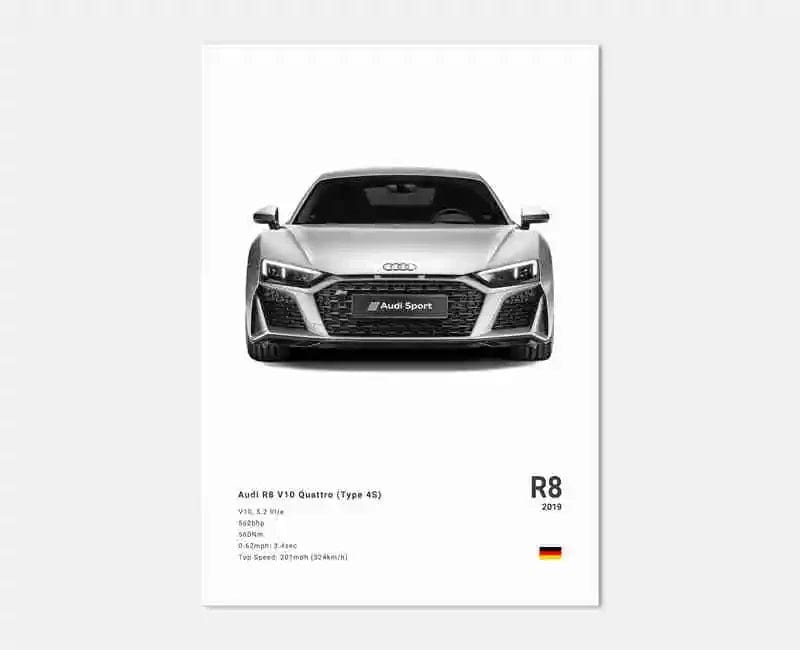 Canvanation 7 / 50x75cm Affiche Voiture Allemande Rs3 R8 C8 GTR SUV