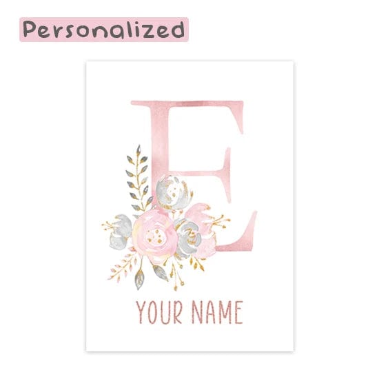 Canvanation Letter E / 40x60cm Affiche Prénom Personnalisé Pour Chambre Fille