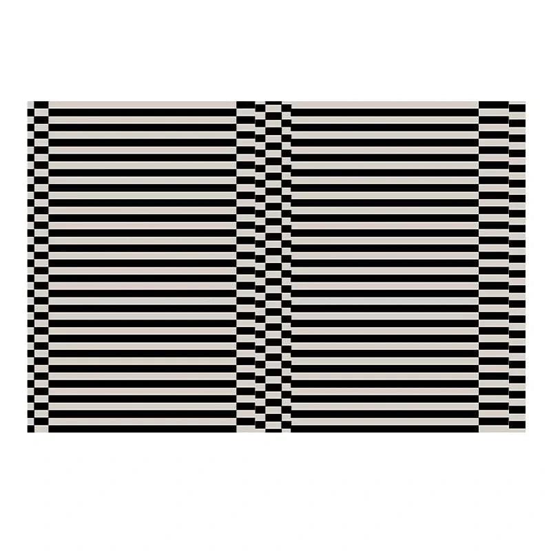 Canvanation B / 200x250cm Tapis De Chambre - Noir Et Blanc Géométrique
