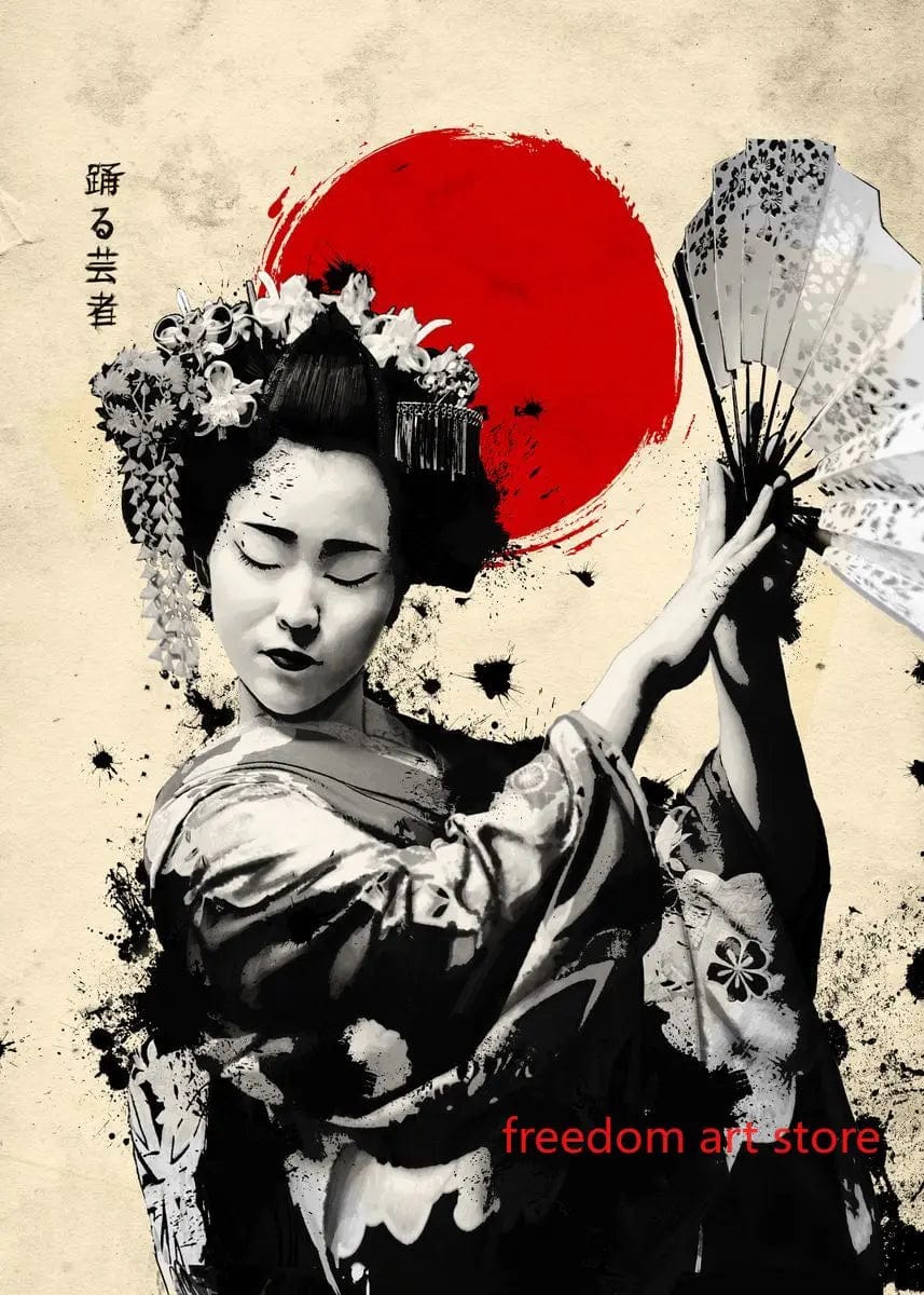 Canvanation Poster D'art Japonais Geisha Samurai
