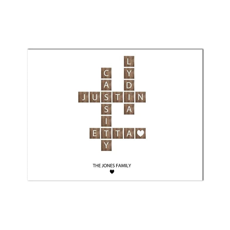 Canvanation 4 / 40x60cm Sans Cadre Poster Personnalisé Du Nom De Famille Scrable