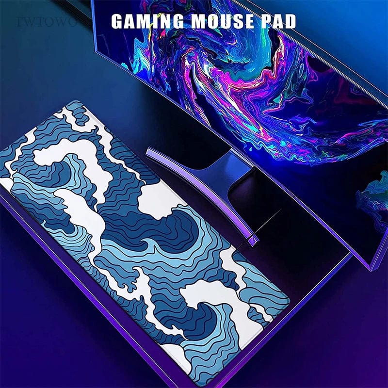 Canvanation 900x400x2 mm Tapis De Souris - Vague Bleu XL