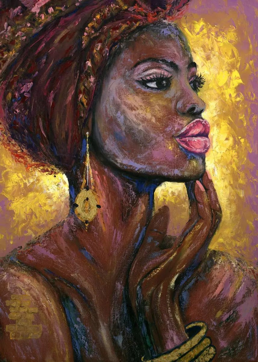 Canvanation E / 40x60cm Affiche Africain Femme Noir