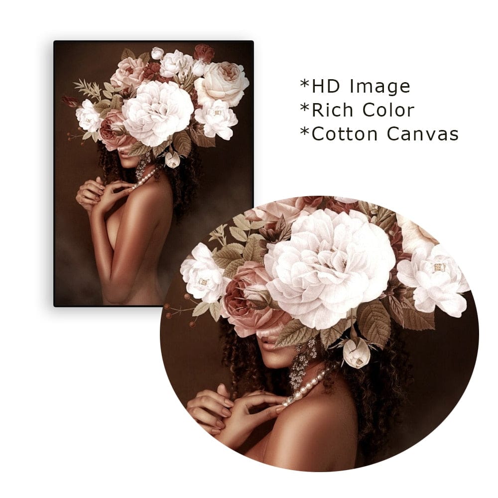 Canvanation Peinture Femme Avec Fleurs