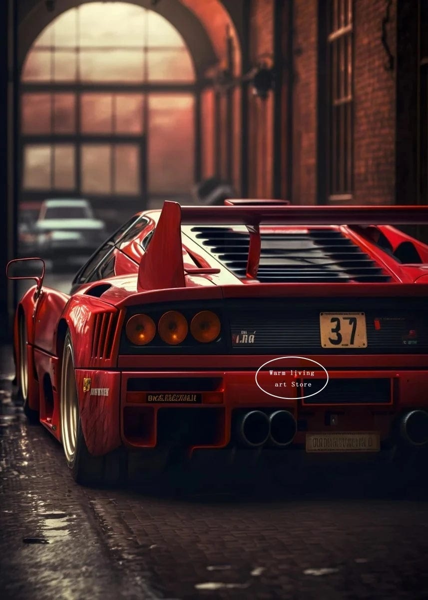 Canvanation 26 / 40x60cm Affiche Voiture De Sport Rouge Ferraris