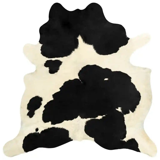 Canvanation Italie / 160–180 x 200–220 cm Tapis Peau de Vache Noir et Blanc Véritable Salon, Chambre