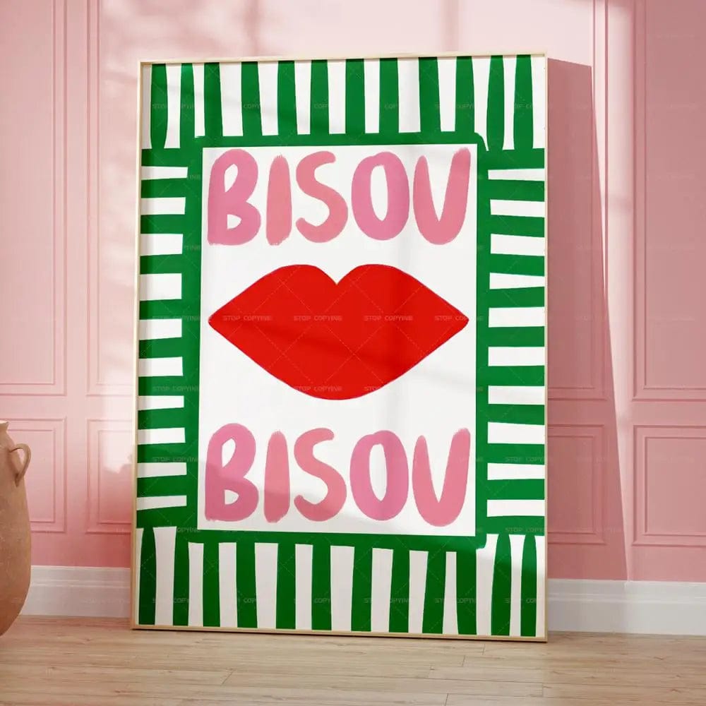 Canvanation G1090-1 / 30x40cm Affiche Citation Française Bisou