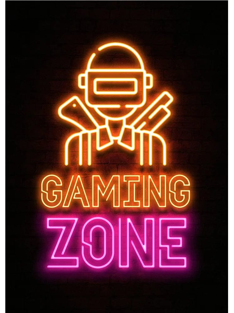 Canvanation N / 20x30cm Affiche Neon Art Gaming Zone