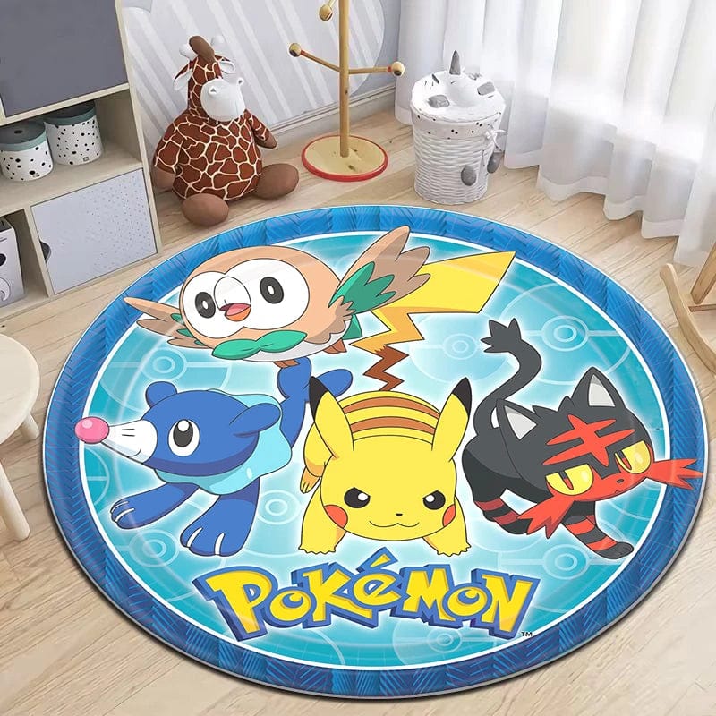 Canvanation Bordeau / 120cm diametre Tapis De Chambre - Pokémon