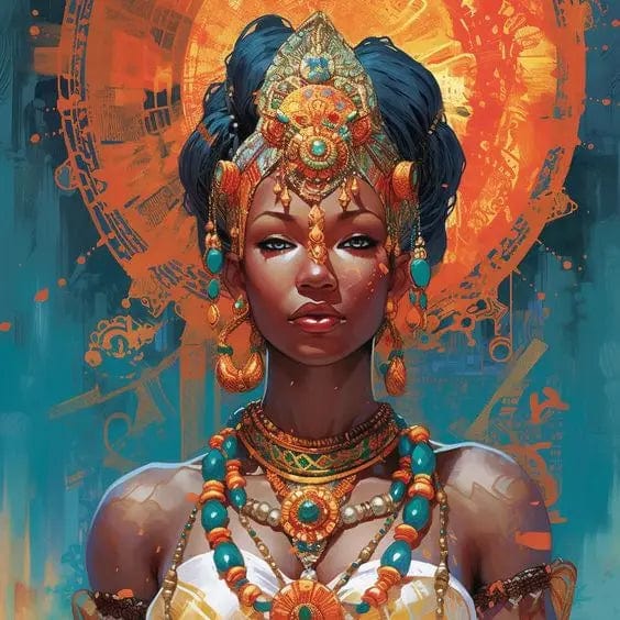 Canvanation PF35122 / 50x50cm Affiche Africain Femmes Et Enfants