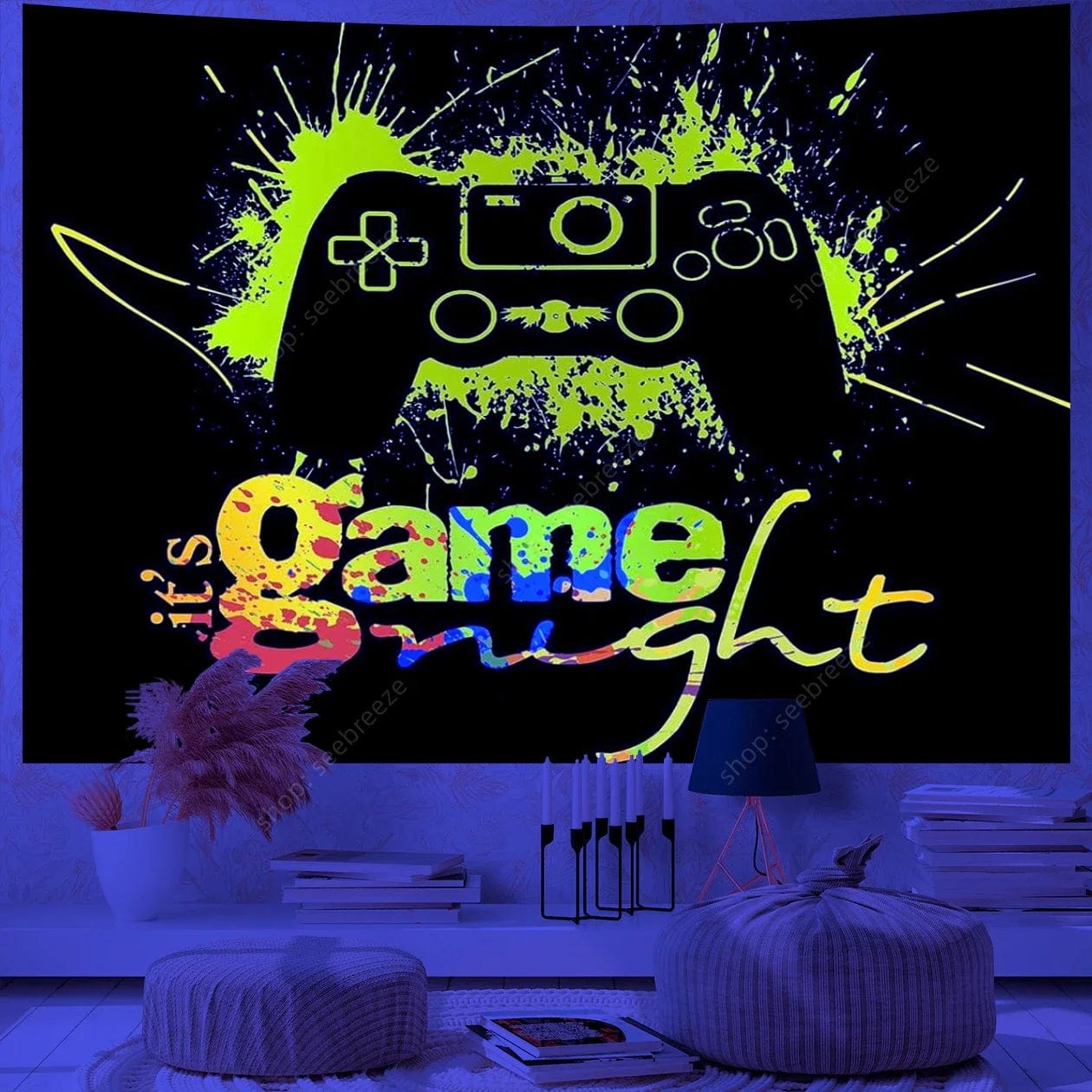 Canvanation WF2135 / 130x150cm Tapisserie pour Chambre de Gamer - L'accessoire ultime pour une déco immersive 🎮
