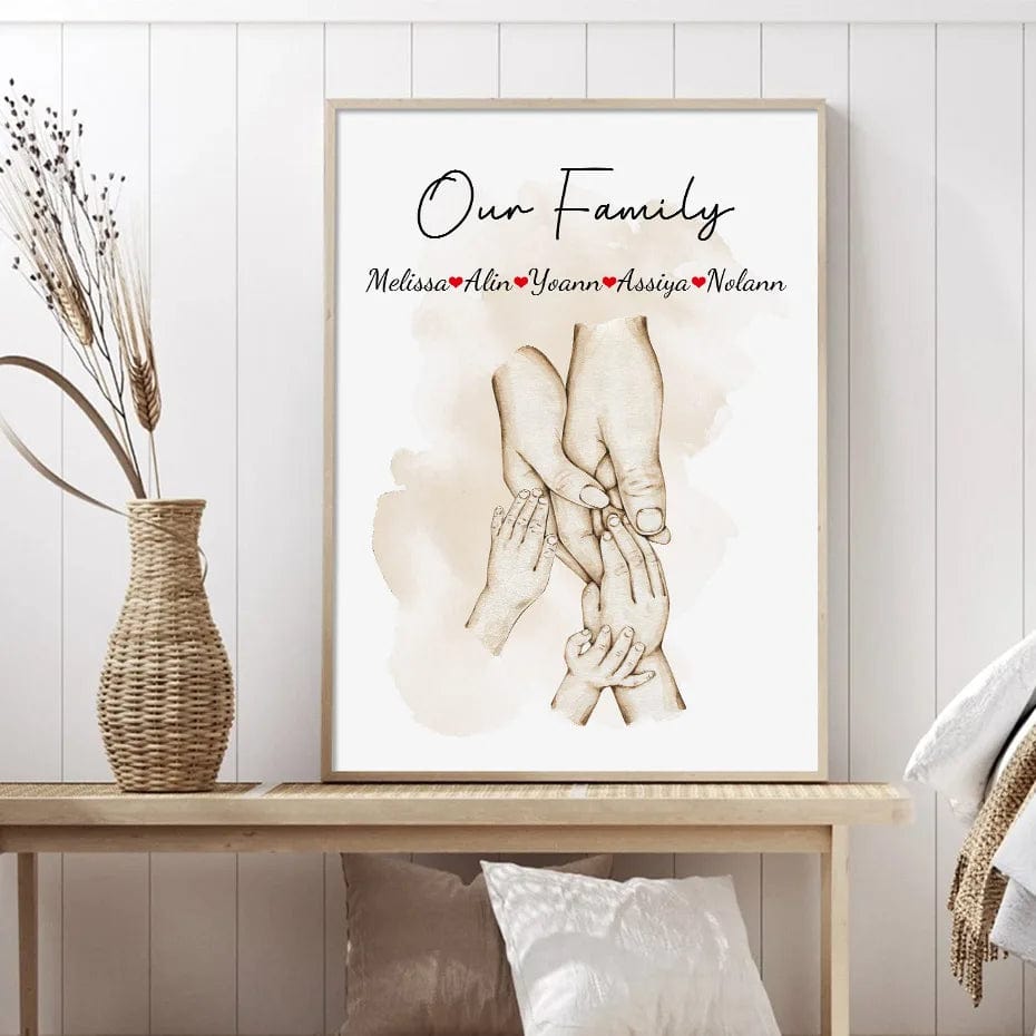Canvanation Cadre Personnalisé Famille Poing Mains