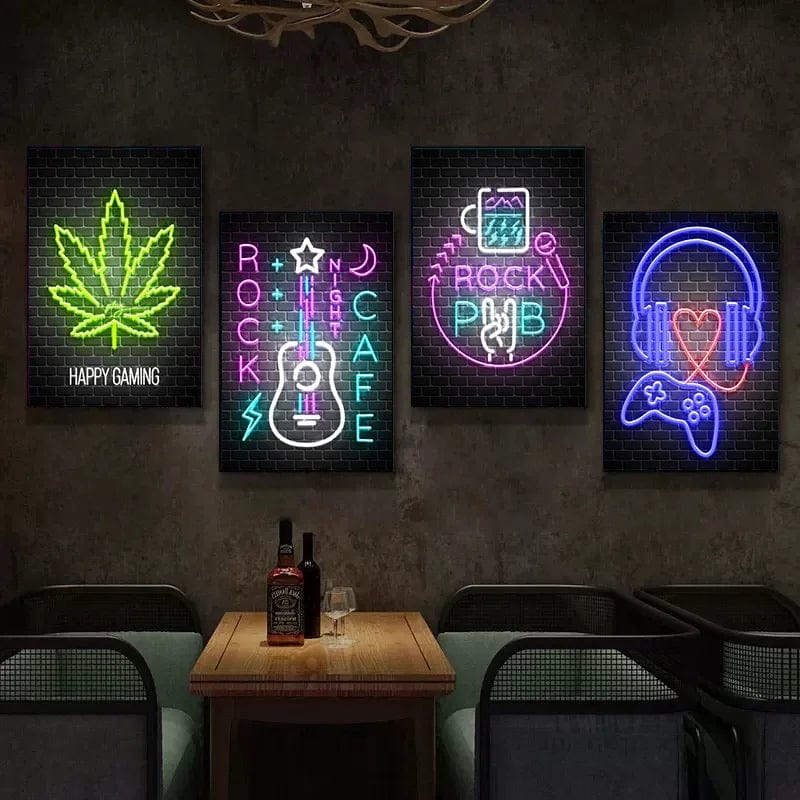 Canvanation Affiche Neon Jeux Citation Musique Rock