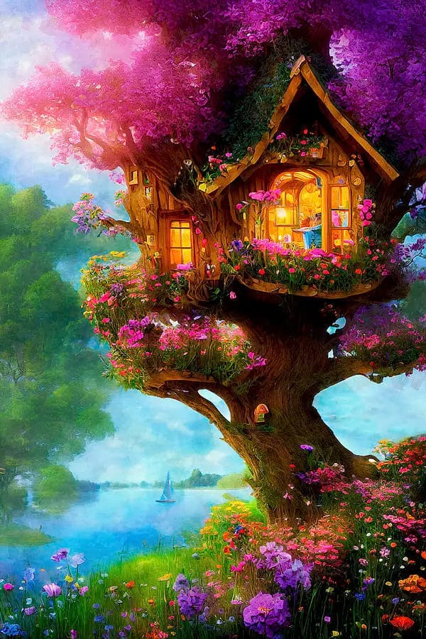 Canvanation Affiche - Arbre De Vie Forêt Enchanté