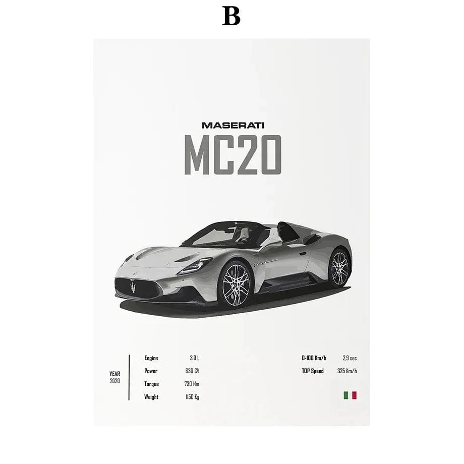 Canvanation 2 / 30x40cm Affiche Voiture - Bugatti Konissegg McLaren Pagani