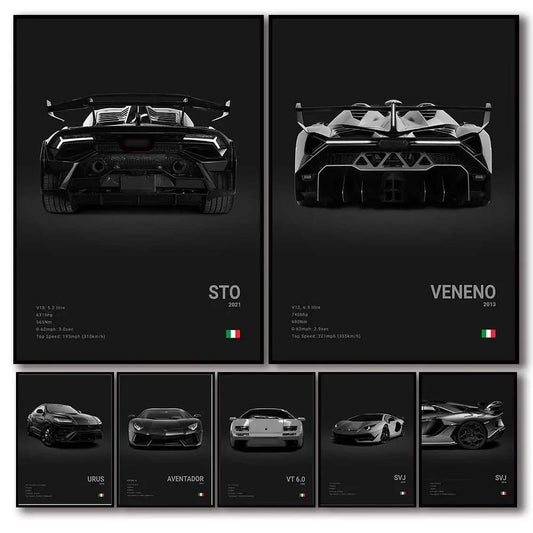 Canvanation Affiche Voiture Lamborghini Luxe Sto Veneno Urus Aventador SVJ